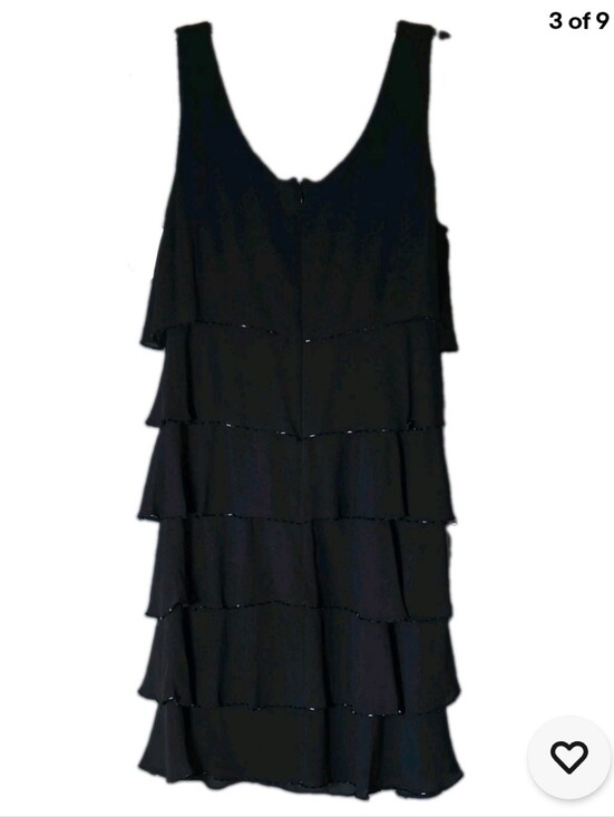 Petra Fashions Dresses & Skirts - Black Tiered Beaded Layers Sleeveless Dress Whimsygoth Party